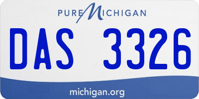 MI license plate DAS3326