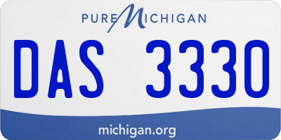 MI license plate DAS3330
