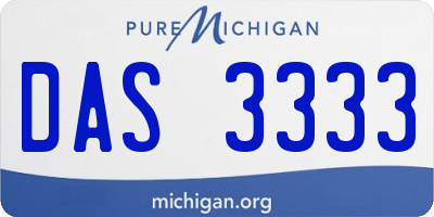 MI license plate DAS3333
