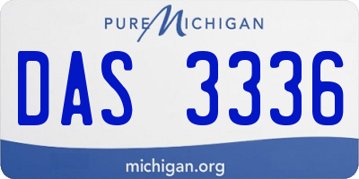 MI license plate DAS3336
