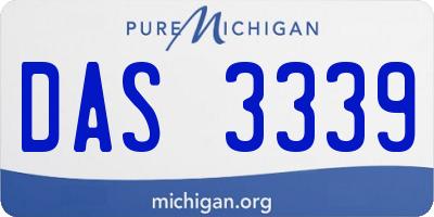 MI license plate DAS3339