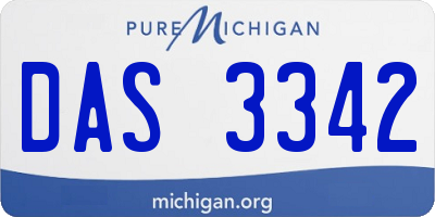 MI license plate DAS3342