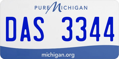 MI license plate DAS3344