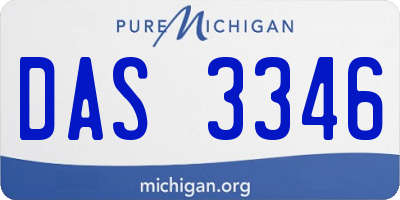 MI license plate DAS3346