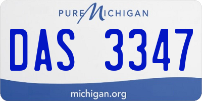 MI license plate DAS3347