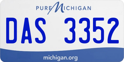 MI license plate DAS3352