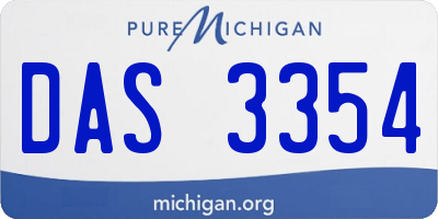 MI license plate DAS3354