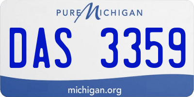 MI license plate DAS3359