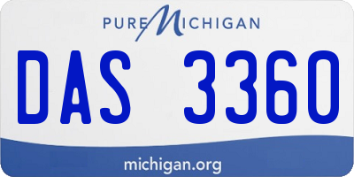 MI license plate DAS3360