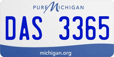 MI license plate DAS3365