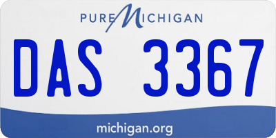 MI license plate DAS3367