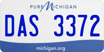 MI license plate DAS3372