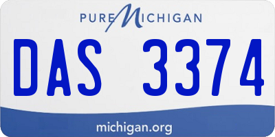 MI license plate DAS3374