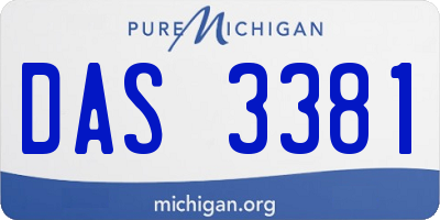 MI license plate DAS3381
