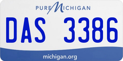 MI license plate DAS3386