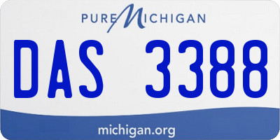MI license plate DAS3388