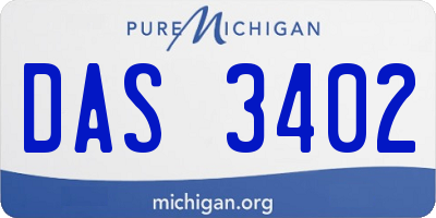 MI license plate DAS3402