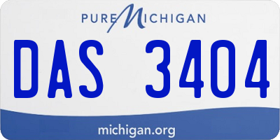 MI license plate DAS3404
