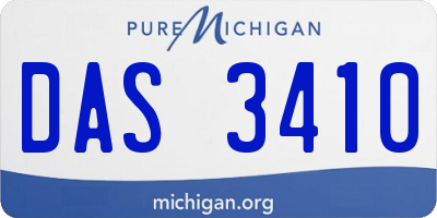 MI license plate DAS3410