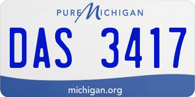 MI license plate DAS3417
