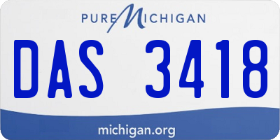 MI license plate DAS3418
