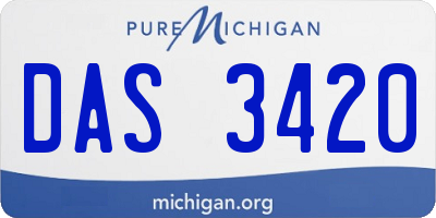 MI license plate DAS3420