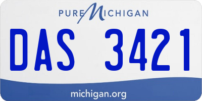 MI license plate DAS3421