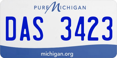 MI license plate DAS3423