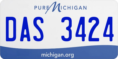 MI license plate DAS3424