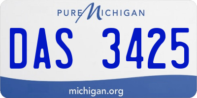 MI license plate DAS3425