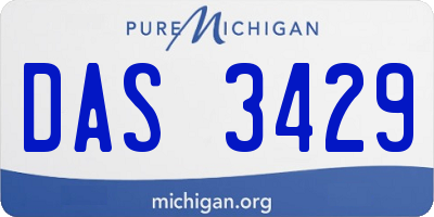 MI license plate DAS3429
