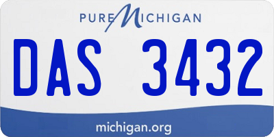 MI license plate DAS3432