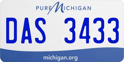 MI license plate DAS3433