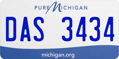 MI license plate DAS3434