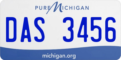 MI license plate DAS3456