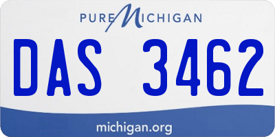 MI license plate DAS3462