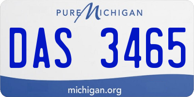 MI license plate DAS3465