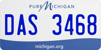 MI license plate DAS3468