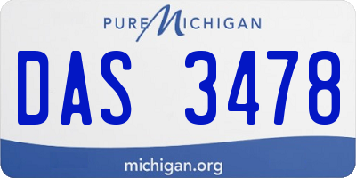 MI license plate DAS3478