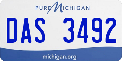 MI license plate DAS3492