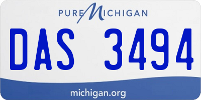 MI license plate DAS3494