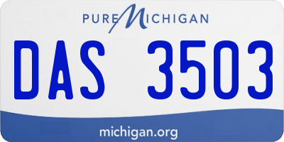 MI license plate DAS3503