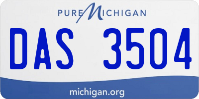 MI license plate DAS3504
