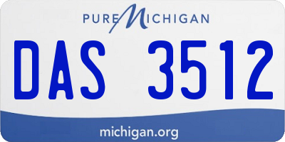 MI license plate DAS3512