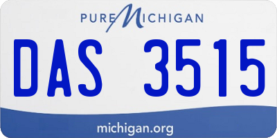 MI license plate DAS3515