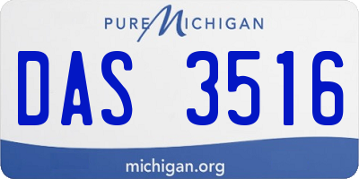 MI license plate DAS3516