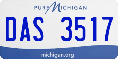 MI license plate DAS3517
