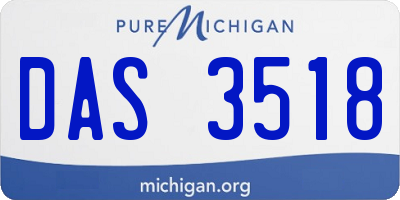 MI license plate DAS3518