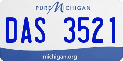 MI license plate DAS3521