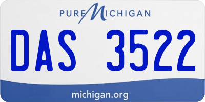 MI license plate DAS3522